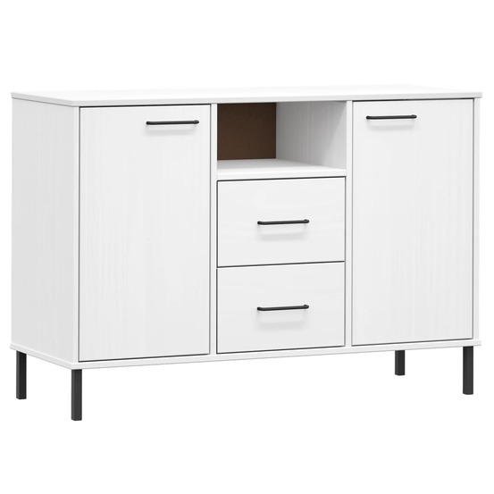 Buffet bahut commode armoire meuble de rangement organisateur cuisine salle de séjour salon avec pieds en métal 113 x 40 x 77