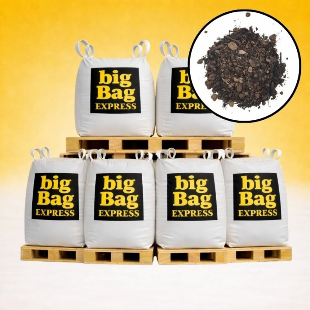 Pack 6 x big bag de 1m3 (+/- 7,2t) terre criblée amendée compostée à 50% - livraison premium