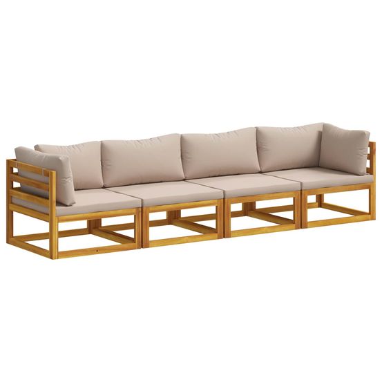 Ensemble de canapés 4 pc naturel bois d'acacia massif