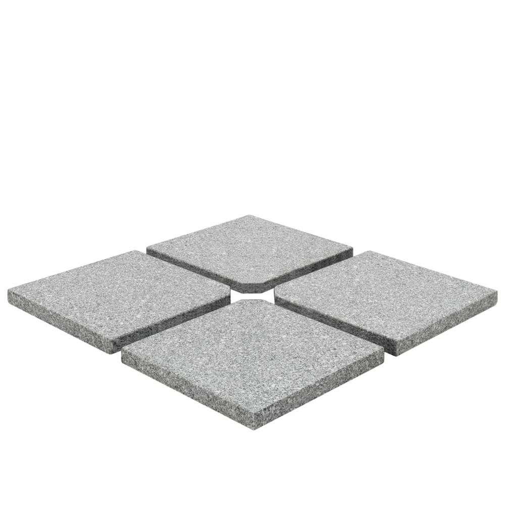 Plaques de poids de parasol 4 pcs granit gris carré 100 kg
