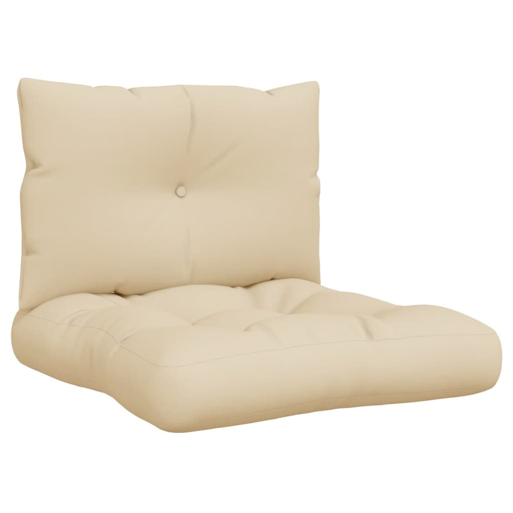 Coussins de palette lot de 2 beige tissu
