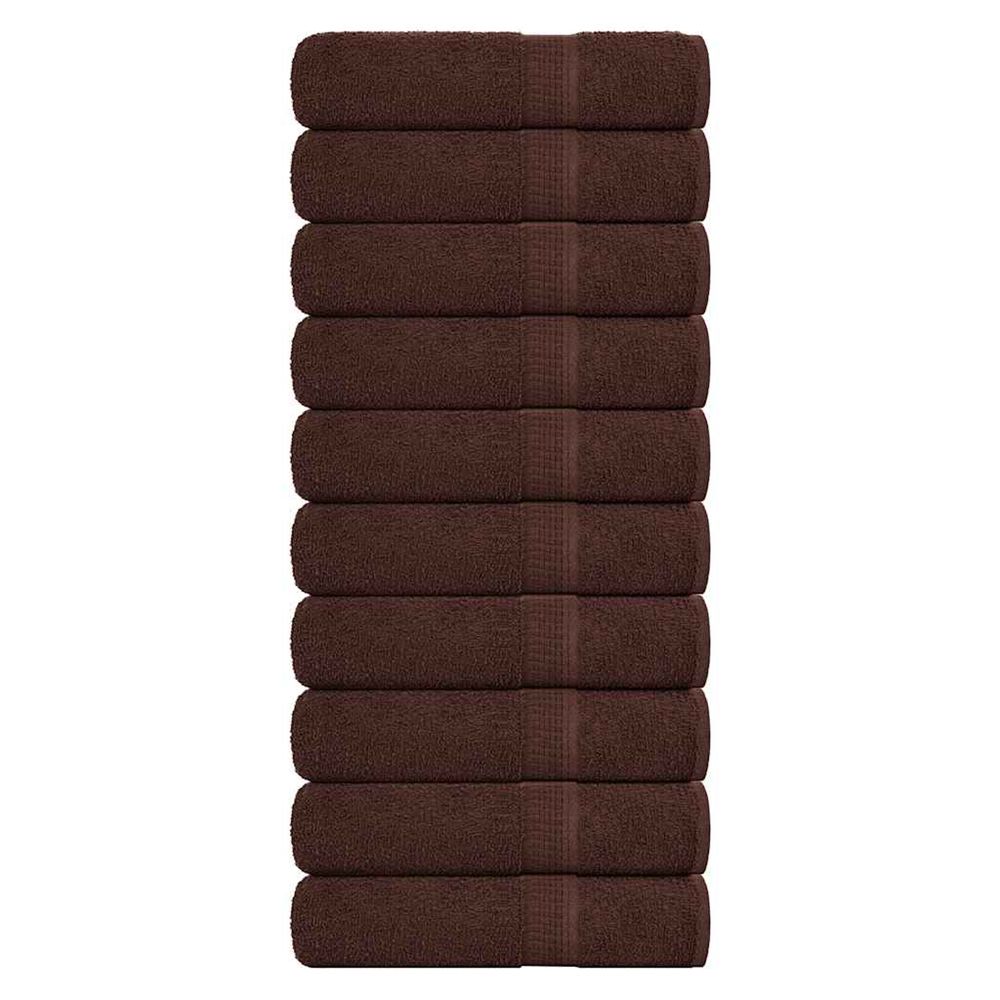 Serviettes de bain frogn 10 pcs marron 100x150 cm 360 g/m²