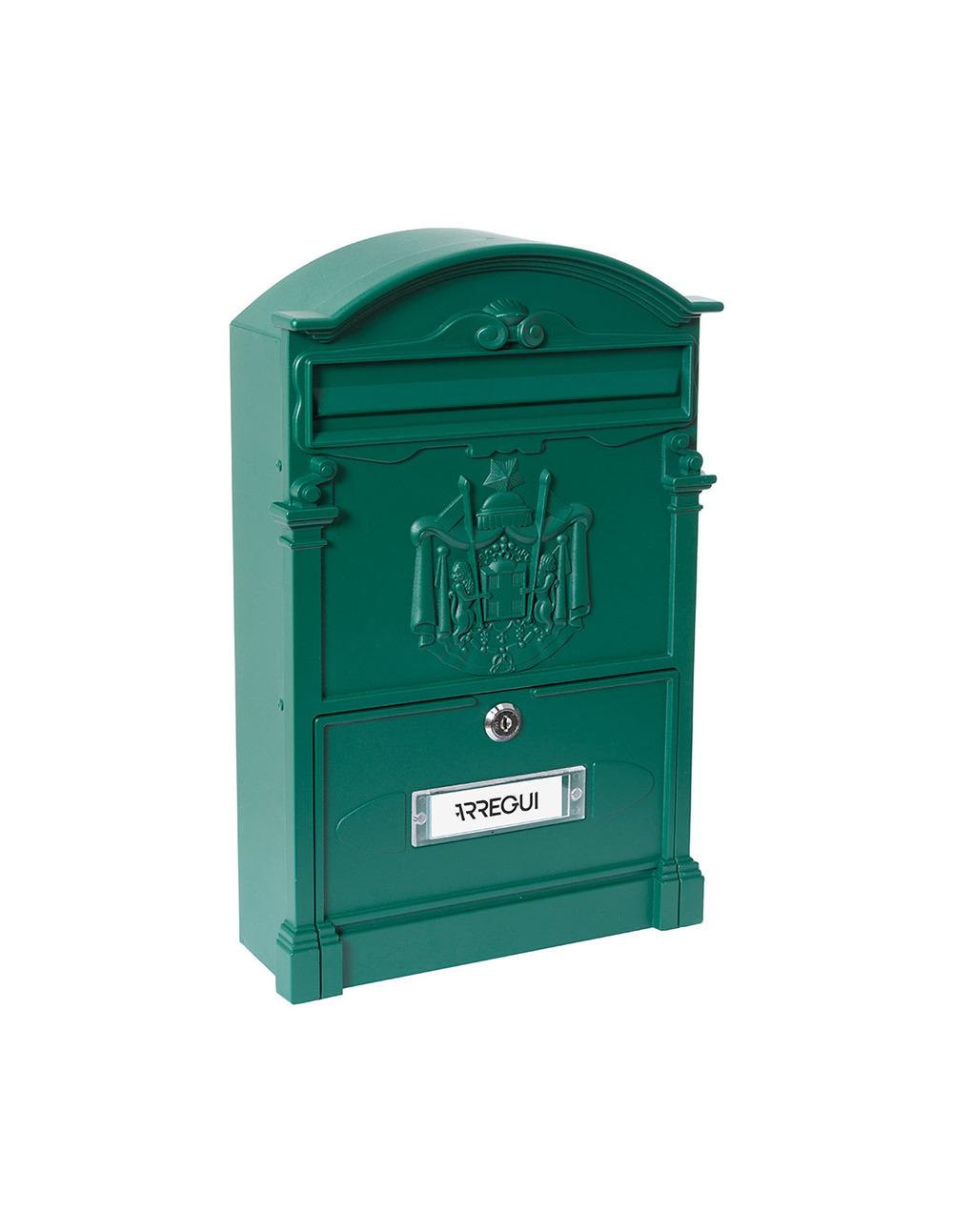 Boîte aux lettres individuelle extérieure moyenne, residencia, aluminium, verte, 26 x 9 x 42 cm