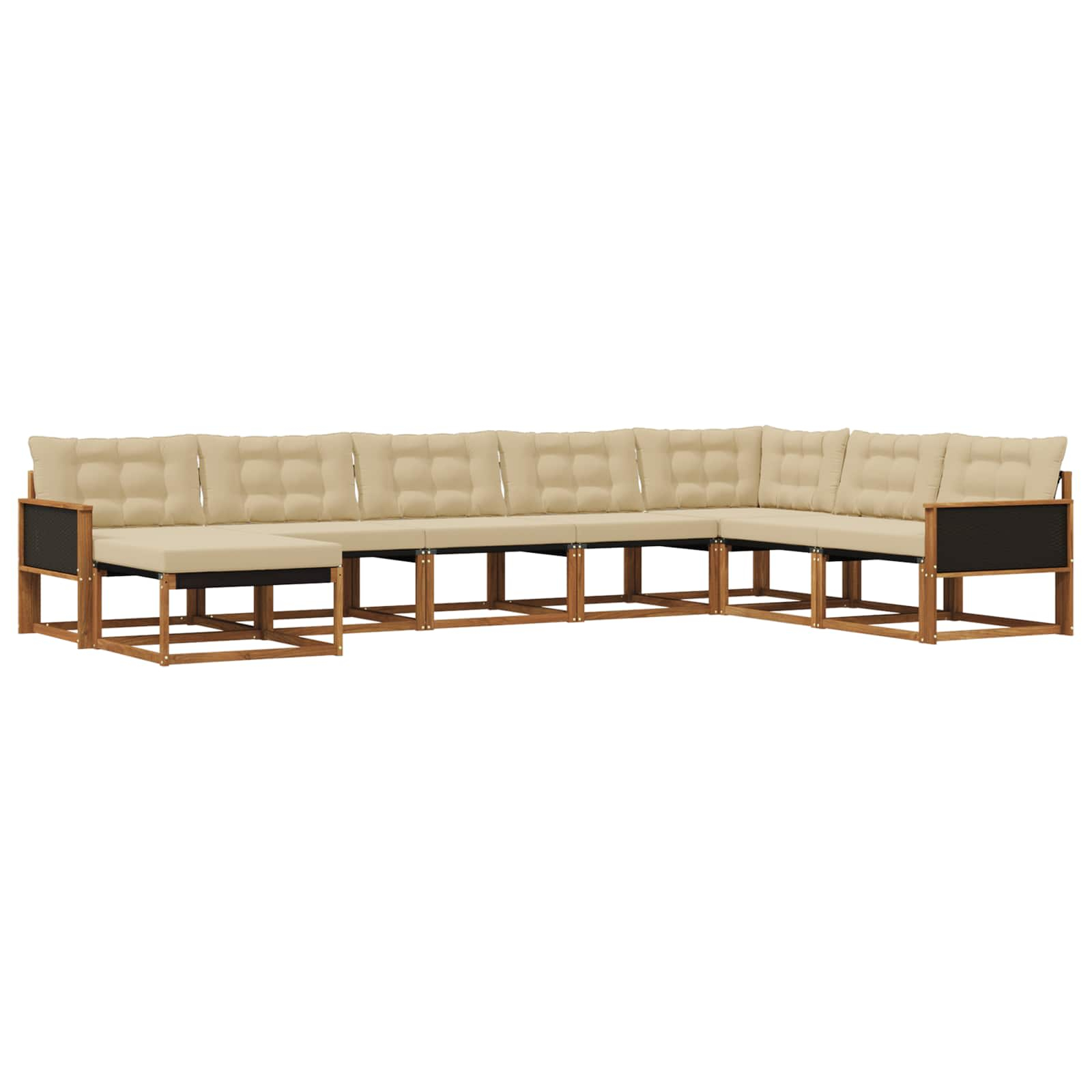 Ensemble de canapés d'extérieur 8 pcs naturel et beige