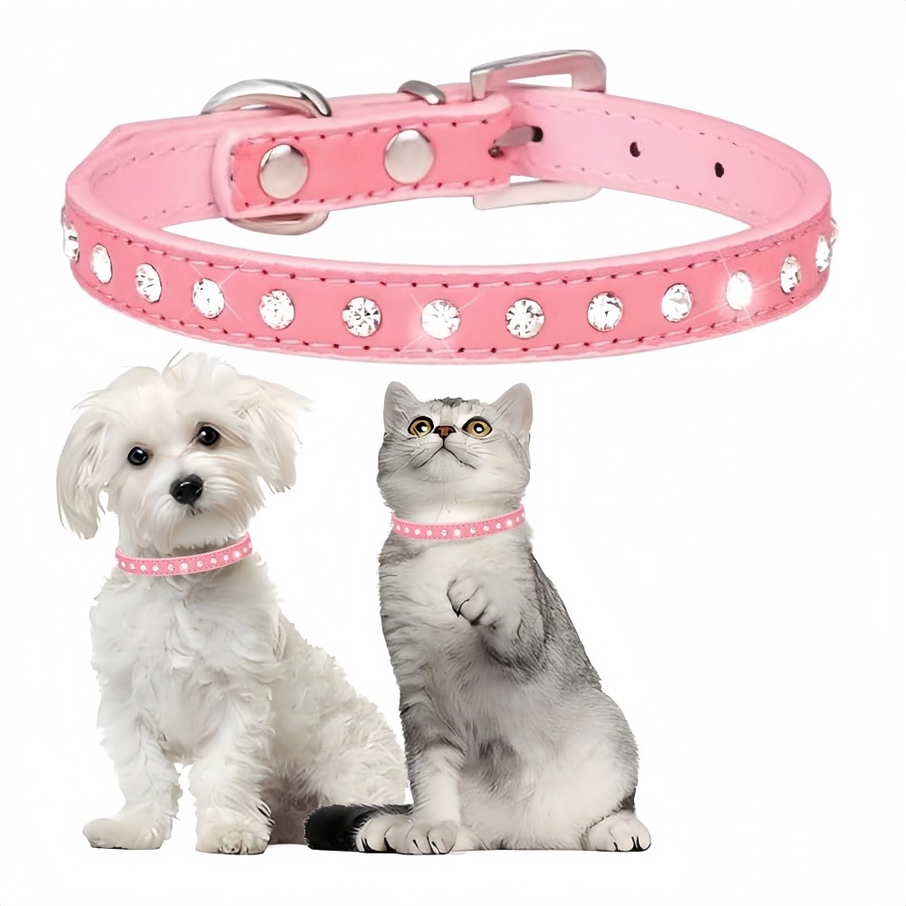 Colliers pour chats et chiens en diamantrose m