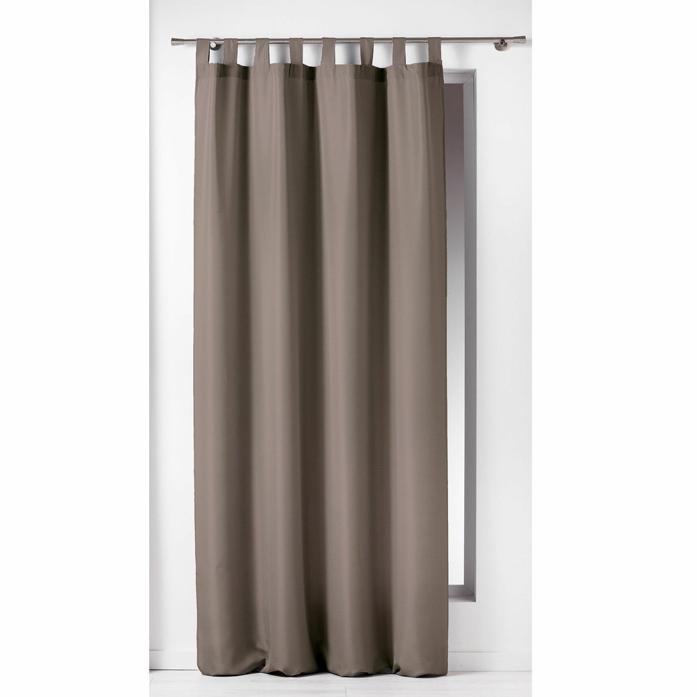 1 rideau à passants uni modele essentiel taupe 140 x 260 cm