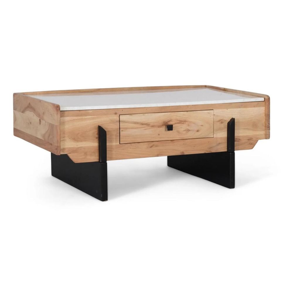 Table basse bois naturel - marsaline décoration d'autrefois