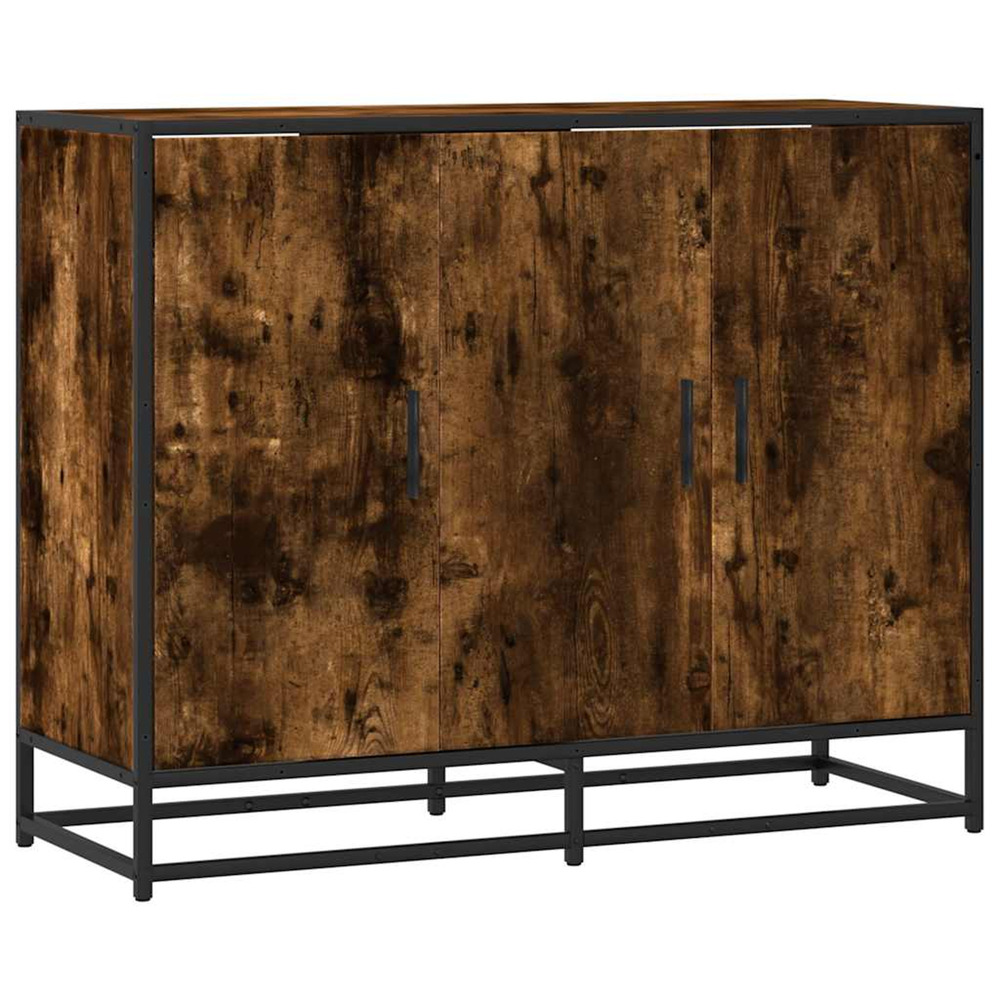 Buffet chêne fumé 94x35x76 cm bois d'ingénierie