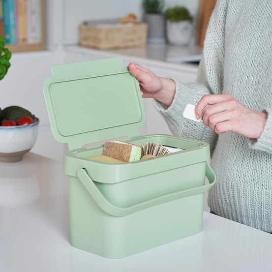 Seau à compost et déchets alimentaires 5 l - vert