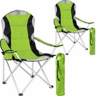 Lot de 2 chaises pliantes camping jardin avec rembourrage vert