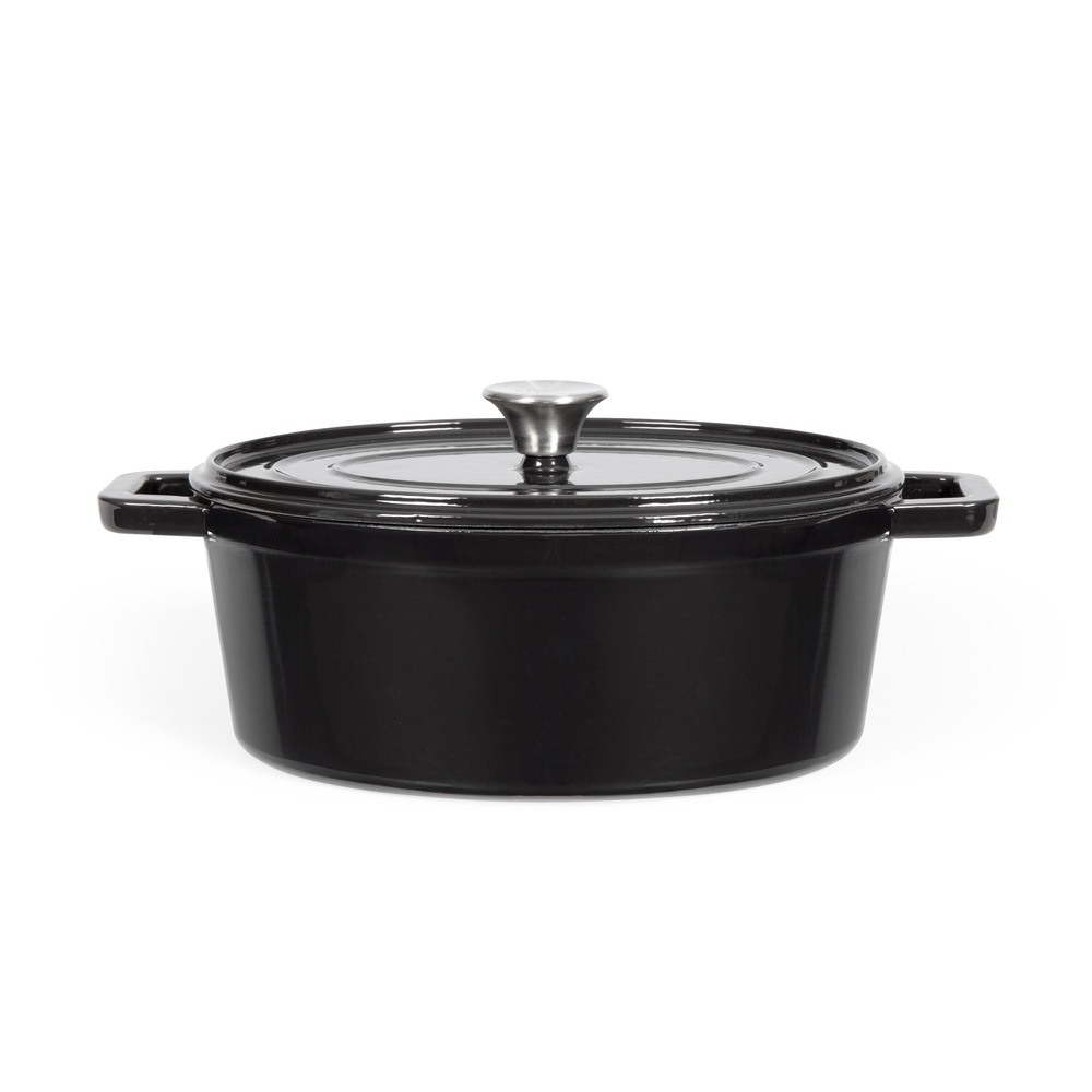 Cocotte ovale en fonte 29cm noir - mep129n