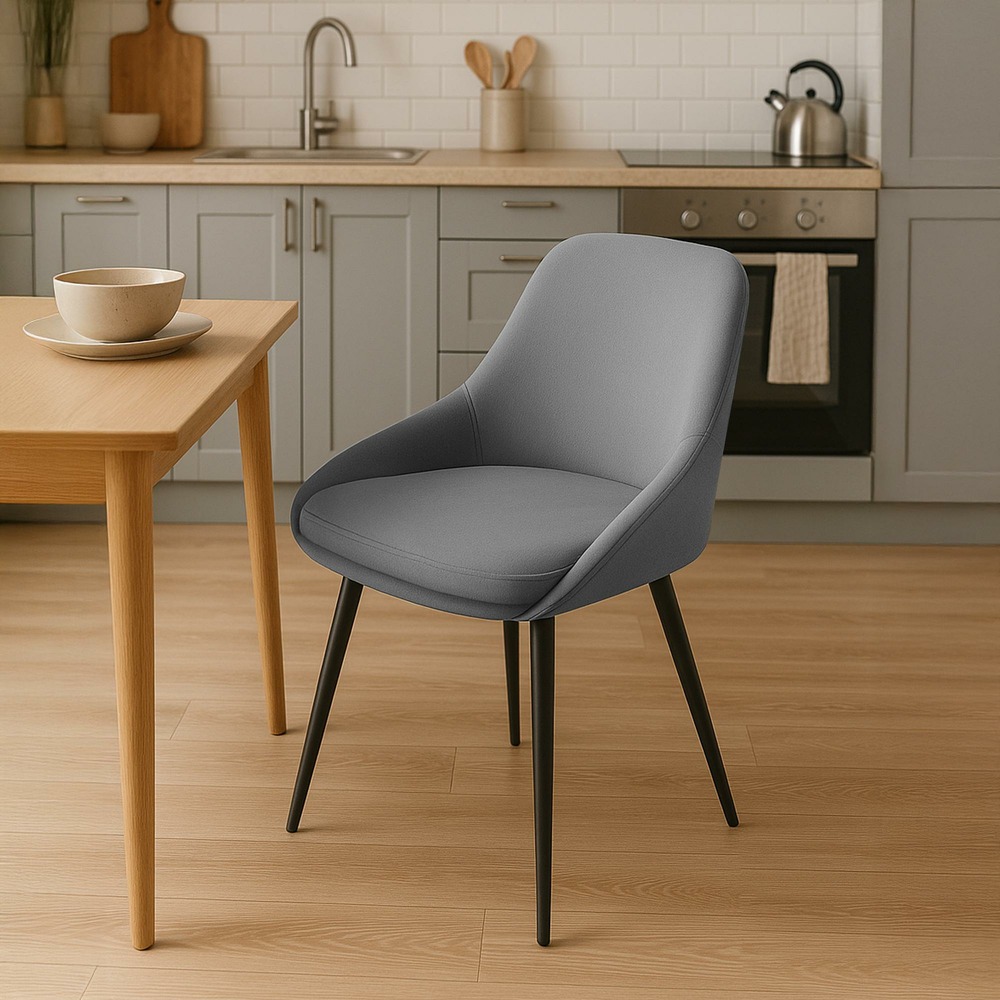 Chaise de salle à manger elmira en velours noir