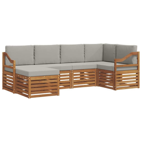 Ensemble de canapé d'angle 6 pcs gris naturel et clair