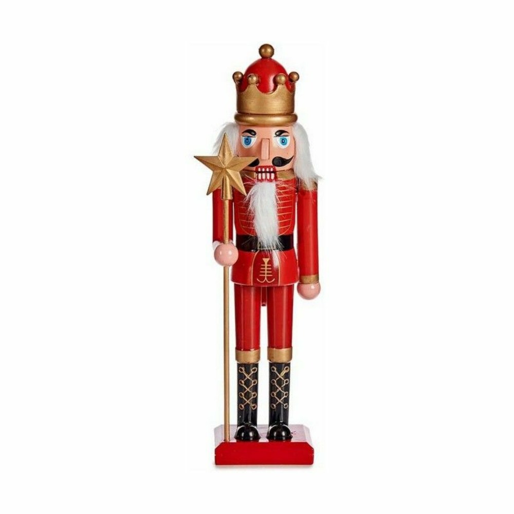 Figurine décorative rouge casse-noisette 7,5 x 28,5 x 7,5 cm plastique
