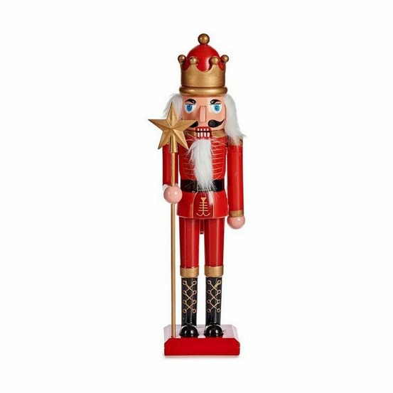 Figurine décorative rouge casse-noisette 7,5 x 28,5 x 7,5 cm plastique