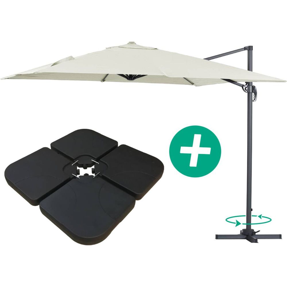 Parasol jardin déporté alu 