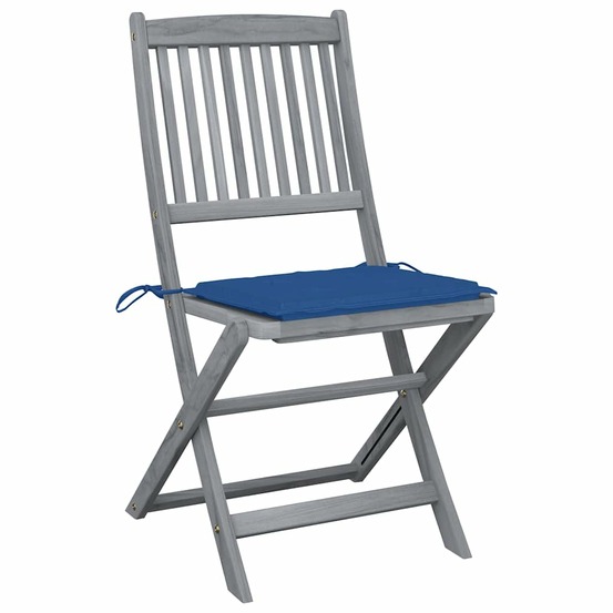 Chaises pliables d'extérieur lot de 4 et coussins bois d'acacia