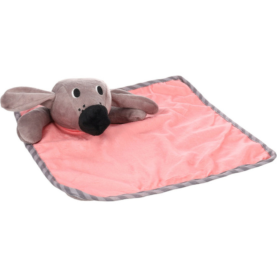 Jouet couverture câlin livo craquante rose pour chiot.