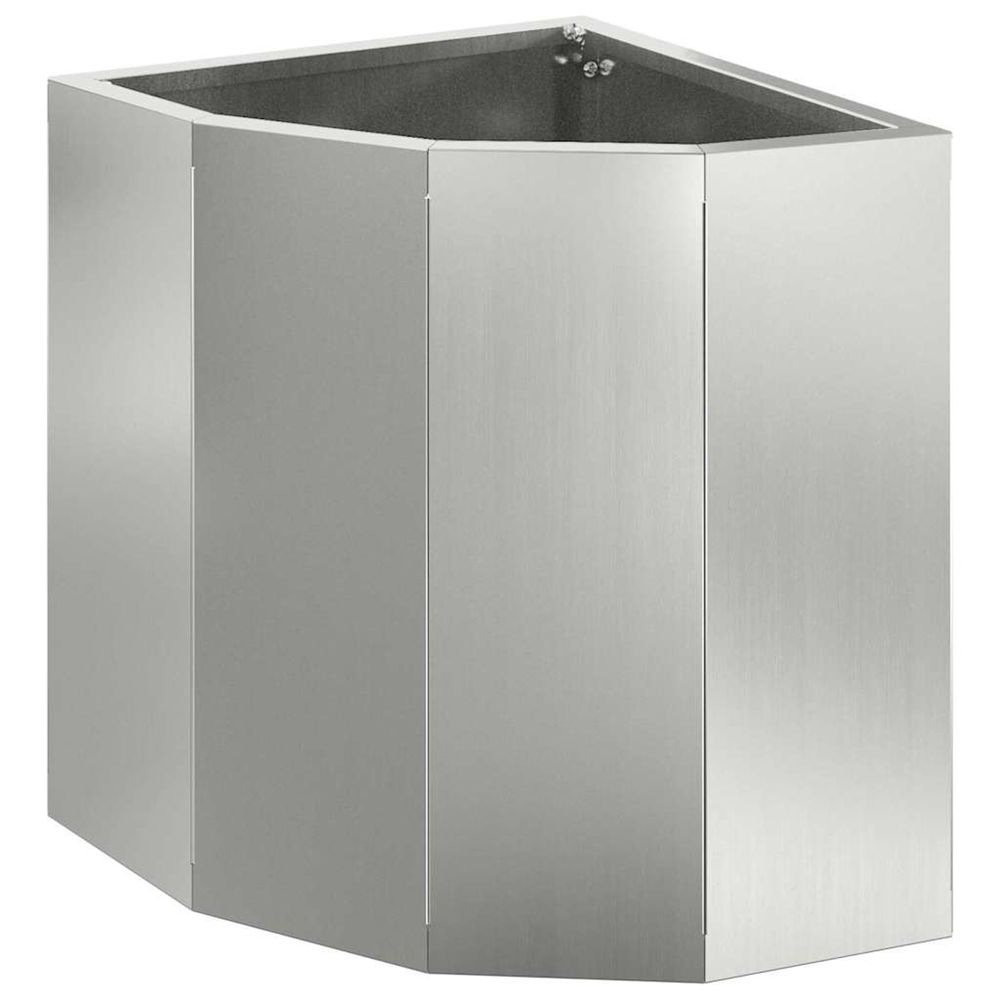 Jardinière d'extérieur d'angle argenté 30 x 30 x 35 cm acier galvanisé