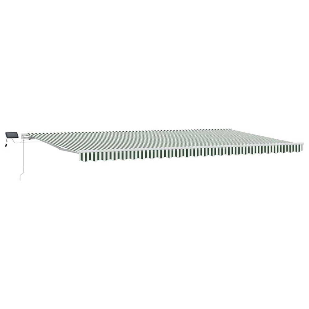 Auvent rétractable vert et blanc 600 × 350 cm