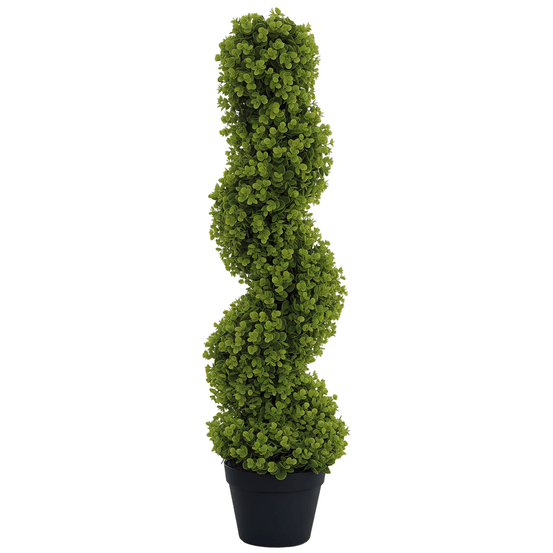 Eucalyptus artificiel spirale pe acier intérieur extérieur décoration 90cm vert