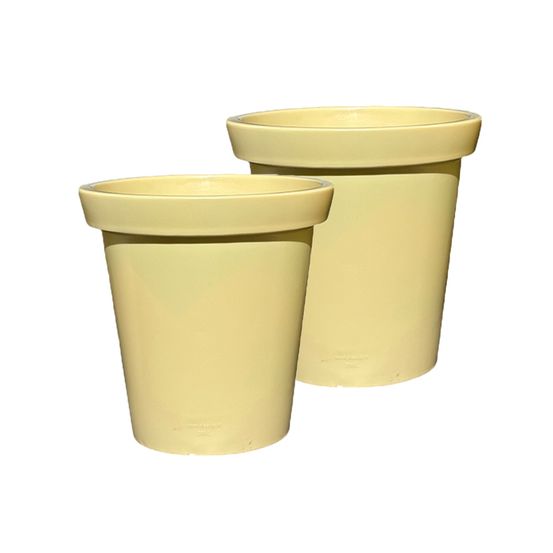 Pot de fleurs rond xxl delight 200l - lot de 2 - plast'up rotomoulage