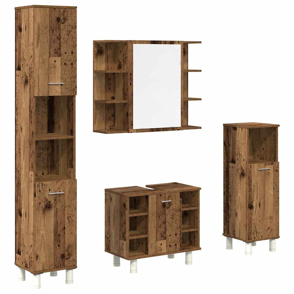 Ensemble de meubles salle de bain 4 pcs bois d'ingénierie
