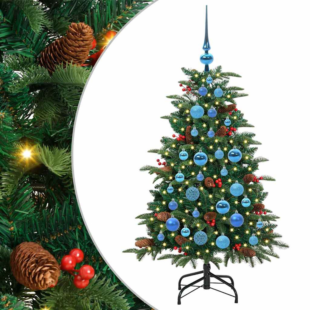 Sapin de noël artificiel vert 120 cm pvc, métal et plastique