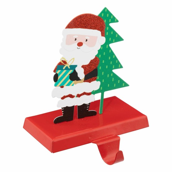 Porte chaussette de noël père noël - rouge