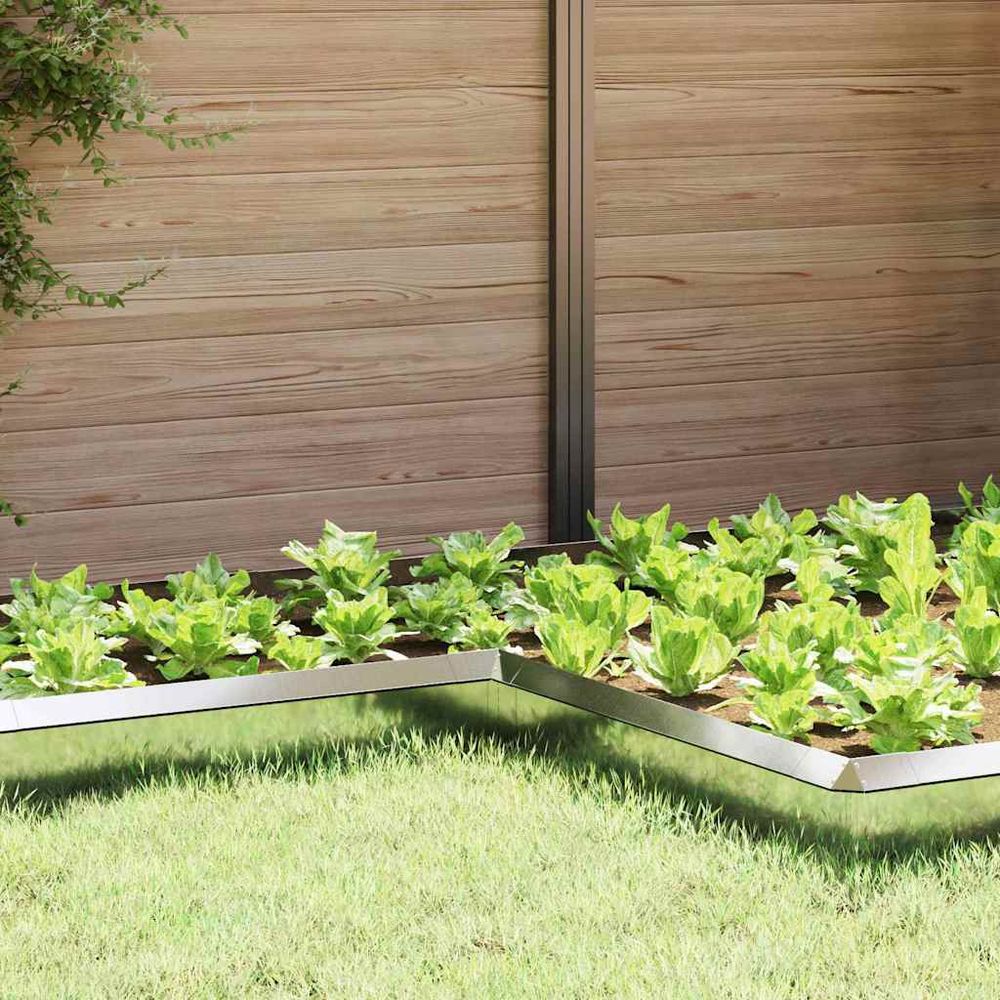 Clôture anti-limaces acier galvanisé potager jardin barrière protection 10x25cm argent