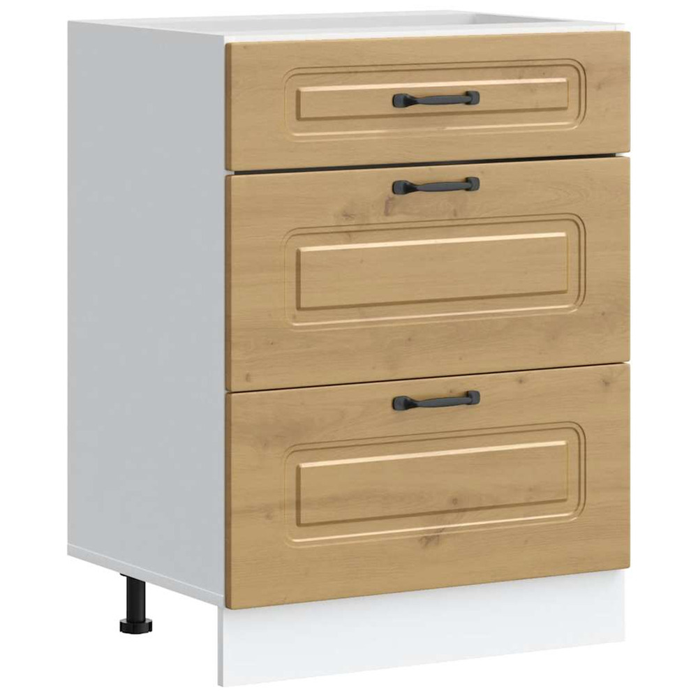 Armoire de cuisine kalmar chêne artisanal bois d'ingénierie