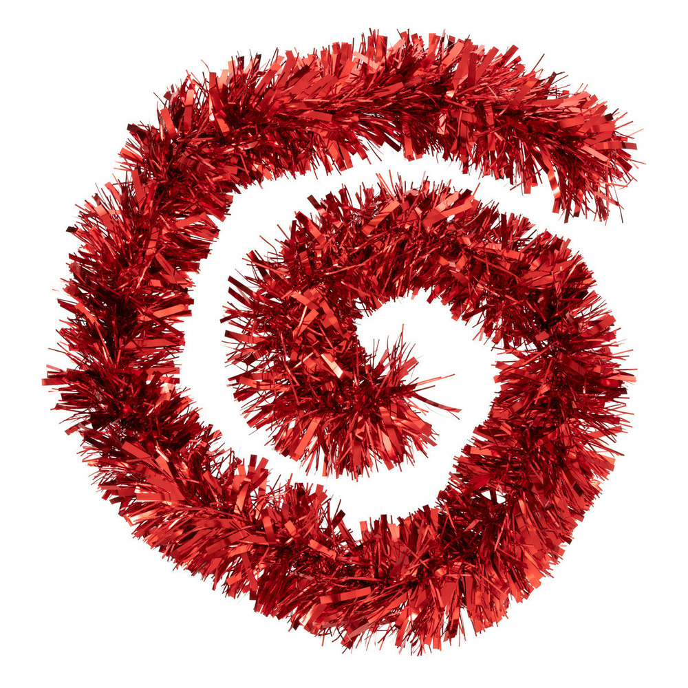 Guirlande de noël boa large 15 cm rouge 2 tons longueur 2 mètres
