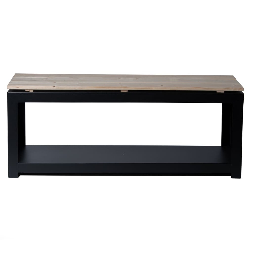 Banc avec rangement à bois rectangle