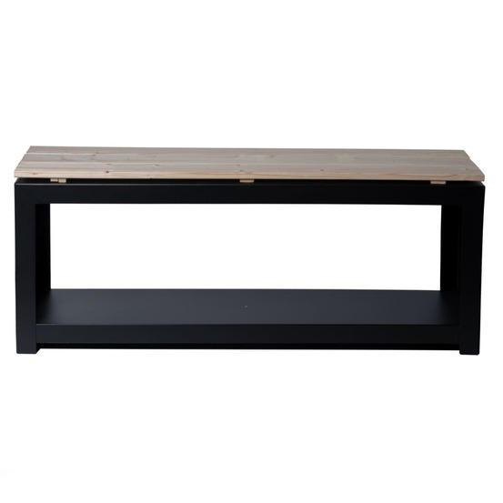 Banc avec rangement à bois rectangle