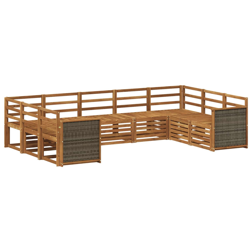 Ensemble de canapé d'angle 7 pcs naturel bois d'acacia massif