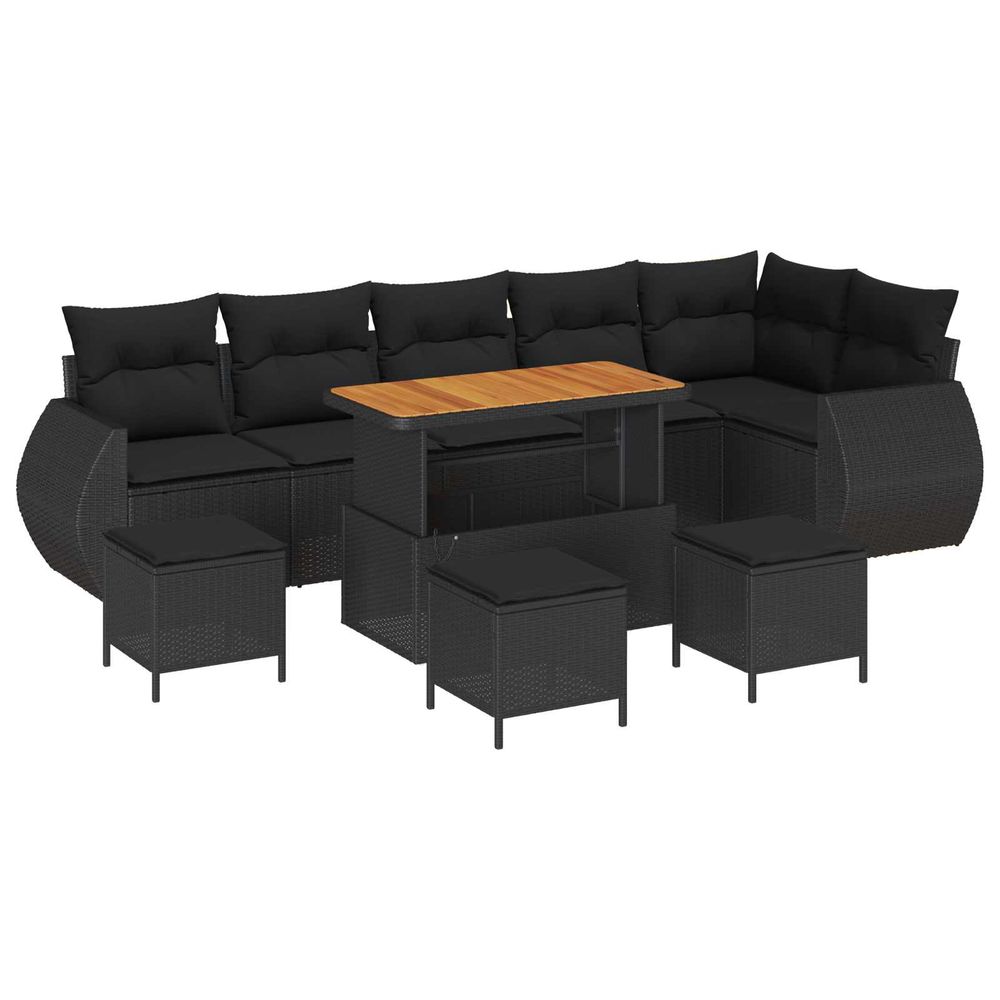 Ensemble de canapé de jardin 10 pc 10-nombre de places noir