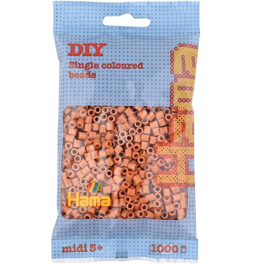 Sachet 1000 perles plastique midi marron clair