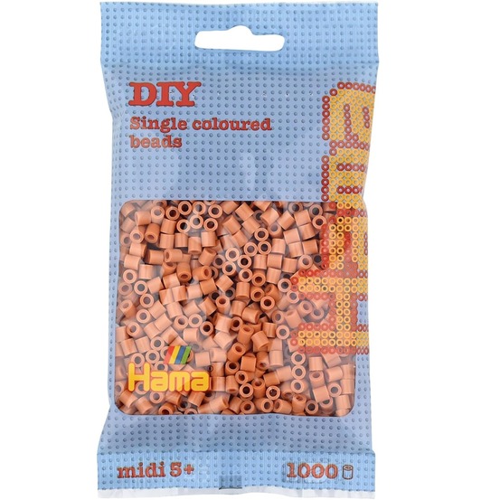 Sachet 1000 perles plastique midi marron clair