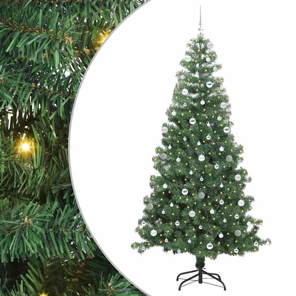 Sapin de noël avec 300 led avec support vert 240 cm pvc