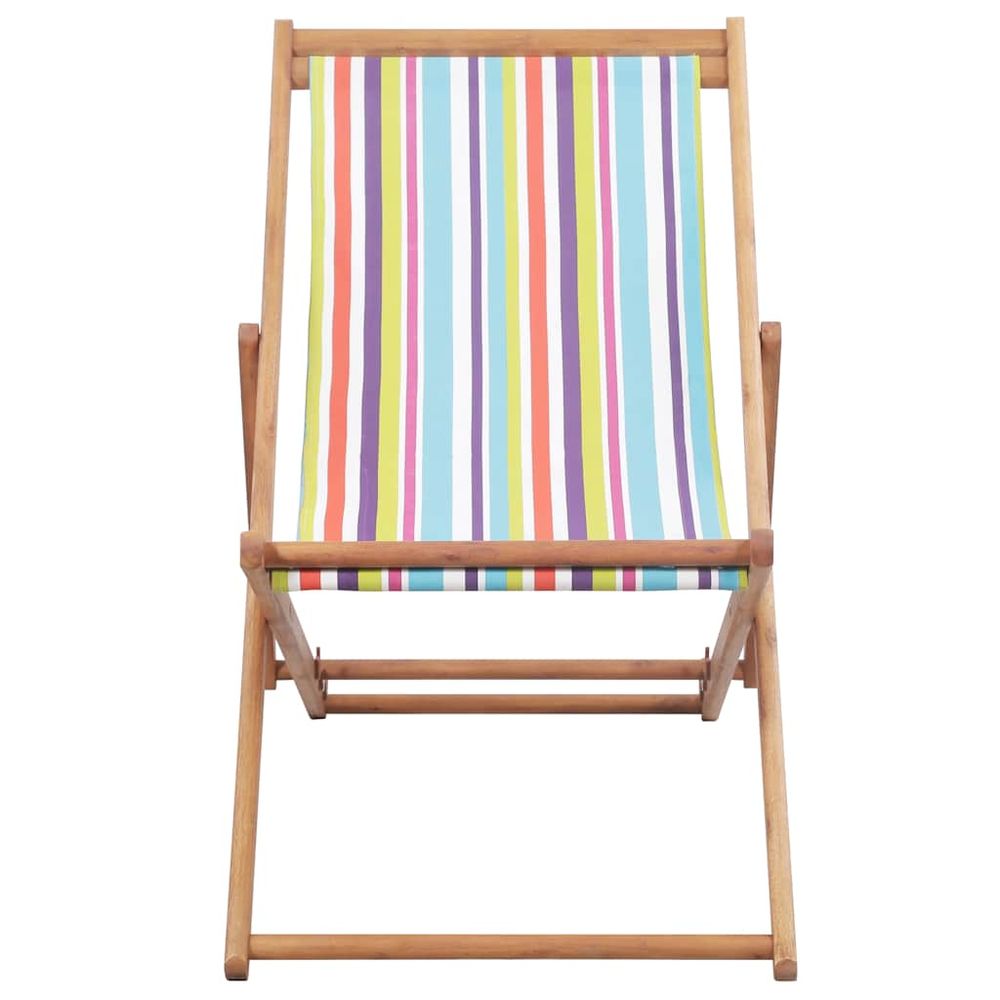 Chaise pliante en tissu et structure en bois multicolore