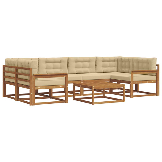 Ensemble de canapés d'extérieur 7 pcs naturel et beige