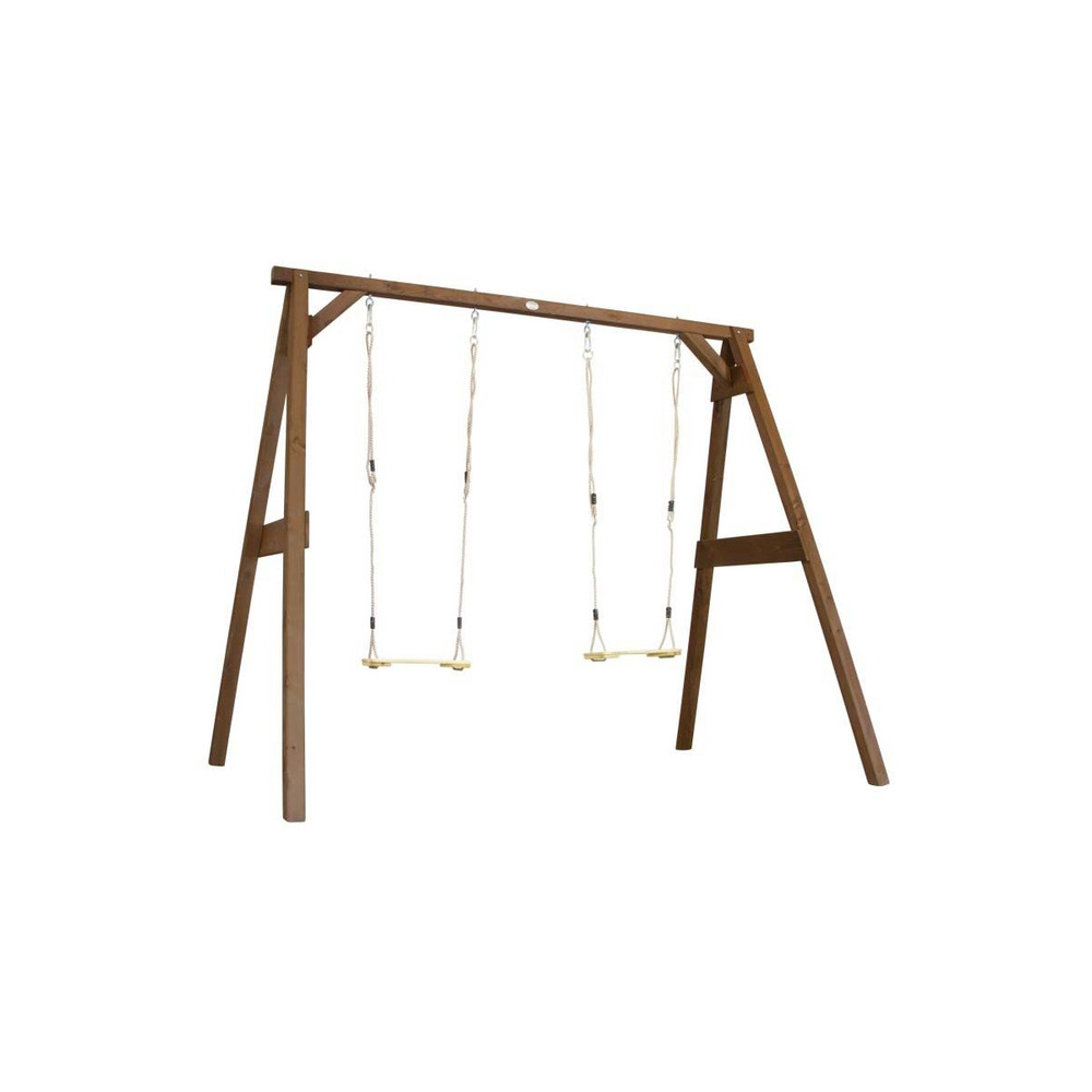 Portique en bois balançoire double swing double