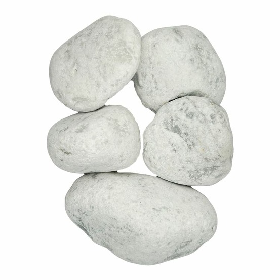 Big bag de 1m³ (+/- 1,5t ≃ 12m²) galet de marbre blanc de carrare ø 60/100 mm - livraison premium