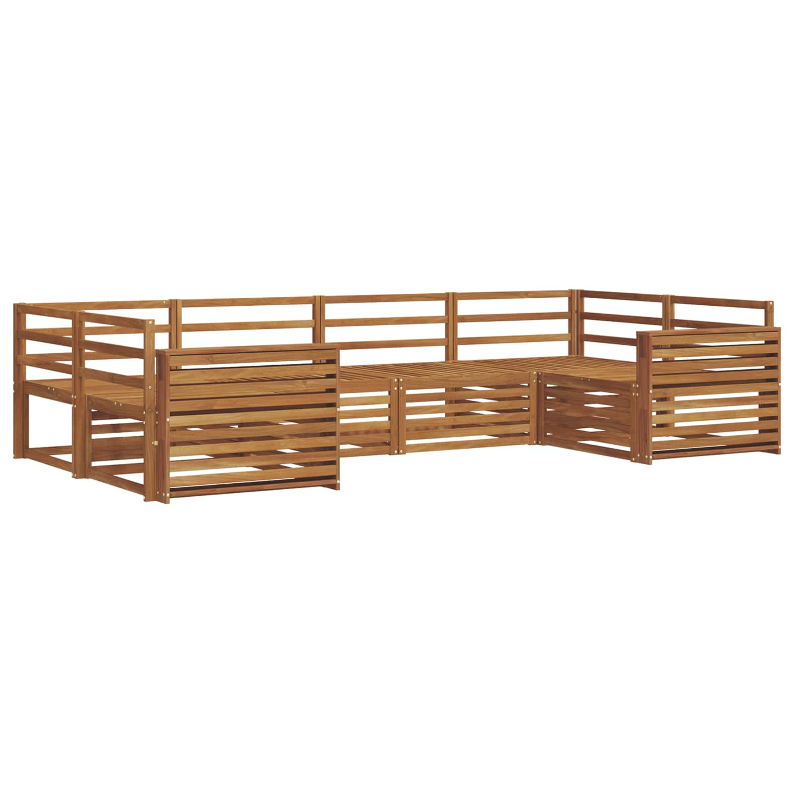 Ensembles de canapés 6 pcs naturel bois d'acacia massif