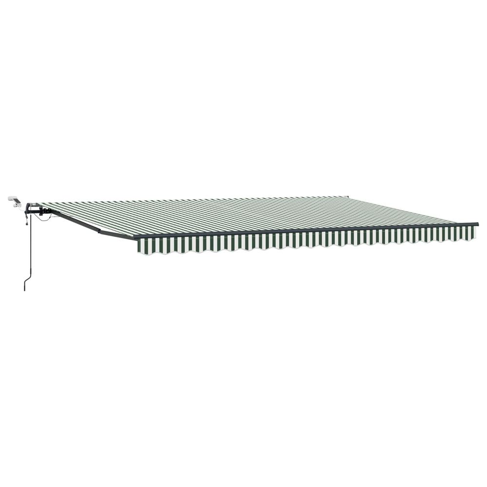Auvent rétractable vert et blanc 500 × 350 cm polyester