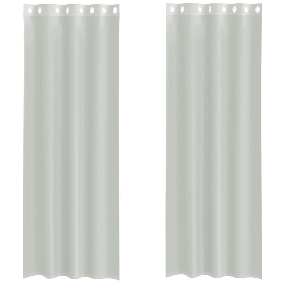 Rideaux en voile avec œillets 2 pcs gris clair 140x300 cm