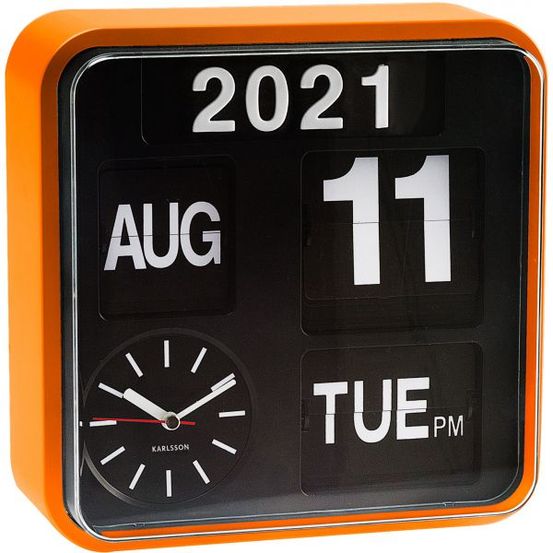 Horloge en plastique mini flip 24.5 cm orange