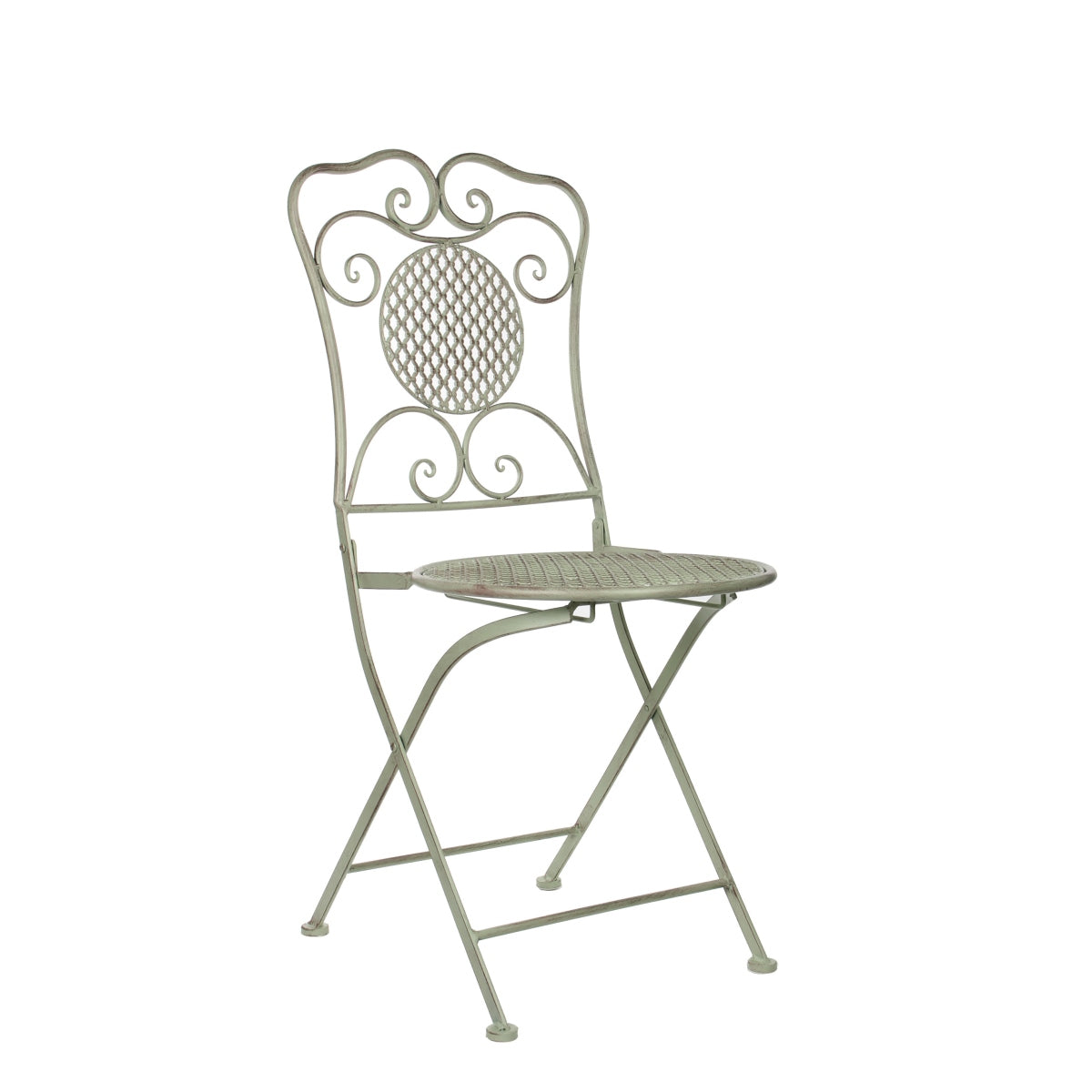 Mica decorations chaise de salle à manger provence - 52x40x46 cm - le fer - vert