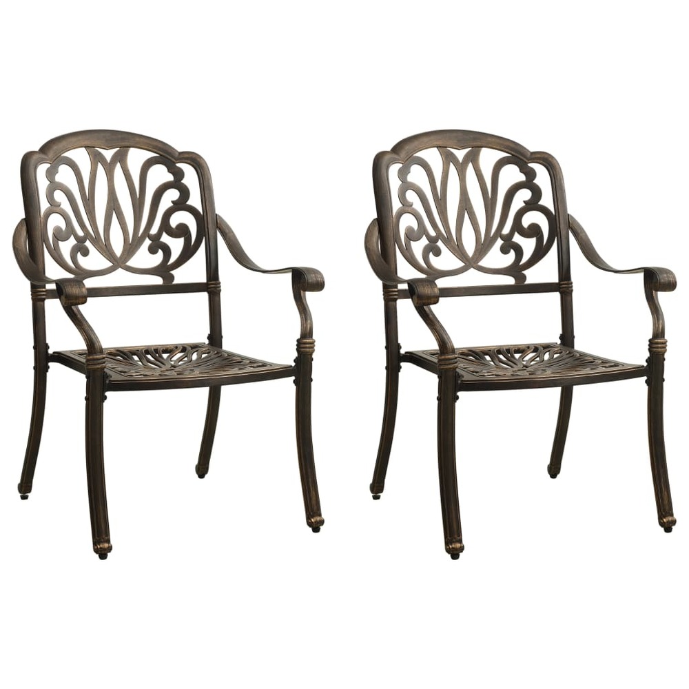 Chaises de jardin lot de 2 aluminium coulé bronze