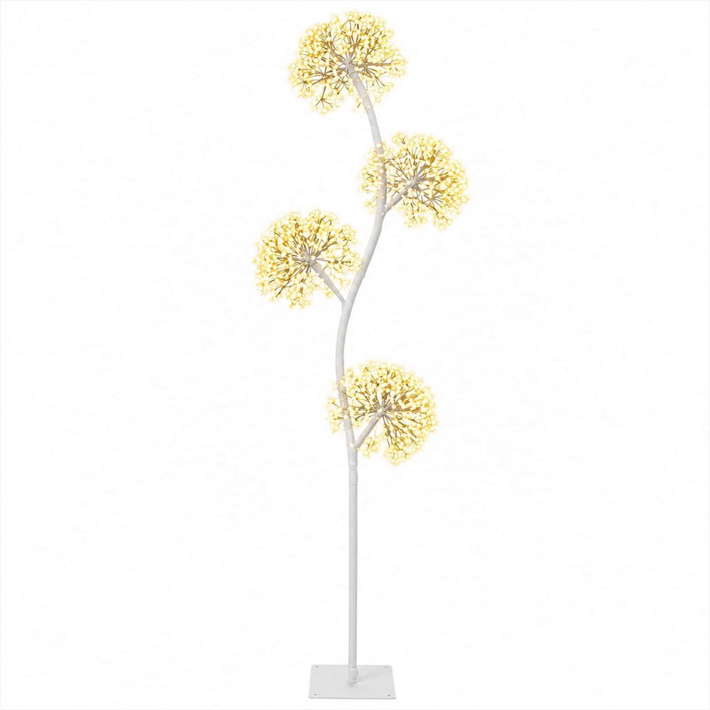 Sapin de noël à led en forme de s blanc 18 x 18 x 150 cm acier